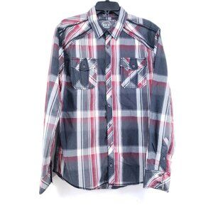 BKE Mens Size L Athletic Fit Long Sleeve Plaid Shirt
